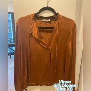 Vince silk blouse, color bronze